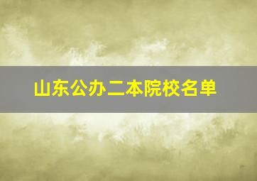 山东公办二本院校名单