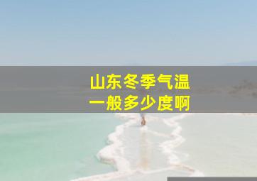 山东冬季气温一般多少度啊