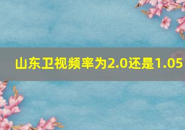 山东卫视频率为2.0还是1.05