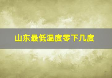 山东最低温度零下几度