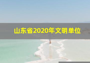 山东省2020年文明单位