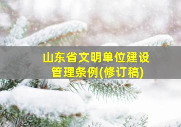 山东省文明单位建设管理条例(修订稿)