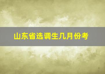 山东省选调生几月份考