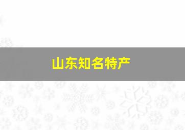 山东知名特产