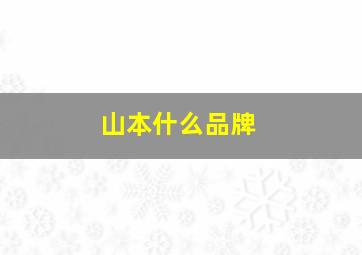 山本什么品牌