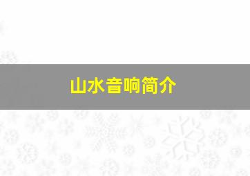 山水音响简介