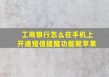 工商银行怎么在手机上开通短信提醒功能呢苹果