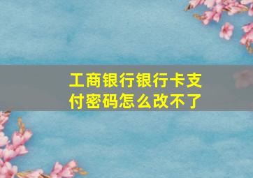 工商银行银行卡支付密码怎么改不了