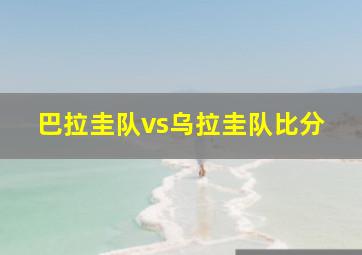 巴拉圭队vs乌拉圭队比分