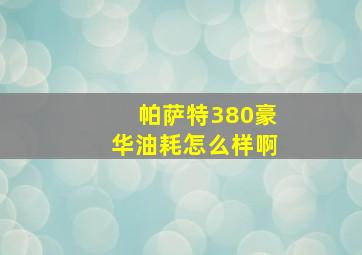 帕萨特380豪华油耗怎么样啊