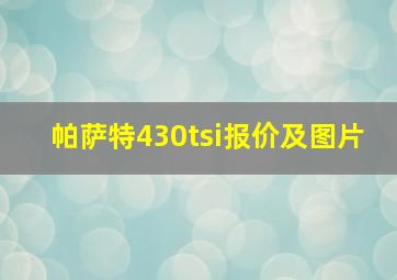 帕萨特430tsi报价及图片