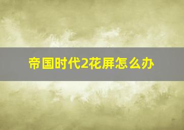 帝国时代2花屏怎么办