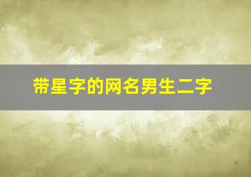 带星字的网名男生二字