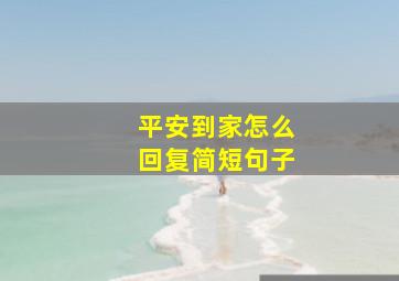 平安到家怎么回复简短句子