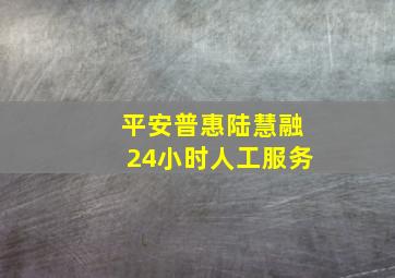 平安普惠陆慧融24小时人工服务