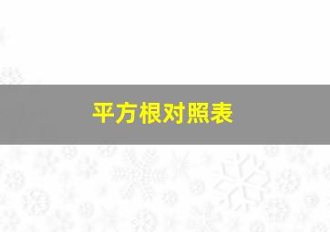 平方根对照表