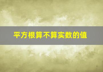 平方根算不算实数的值