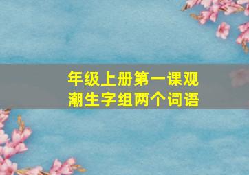 年级上册第一课观潮生字组两个词语