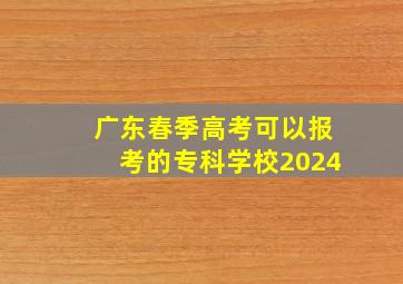 广东春季高考可以报考的专科学校2024