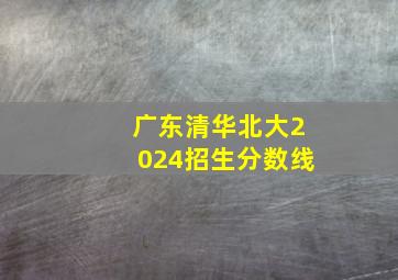 广东清华北大2024招生分数线