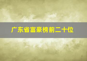 广东省富豪榜前二十位