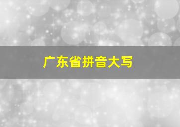 广东省拼音大写