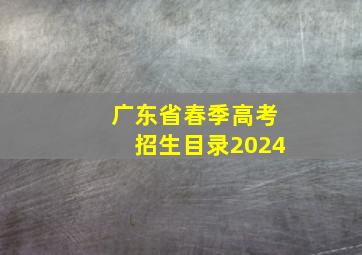 广东省春季高考招生目录2024