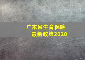 广东省生育保险最新政策2020