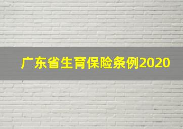 广东省生育保险条例2020