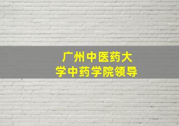 广州中医药大学中药学院领导