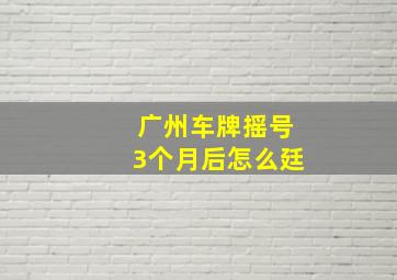 广州车牌摇号3个月后怎么廷