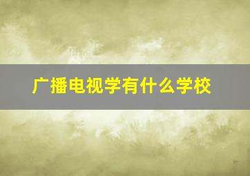 广播电视学有什么学校