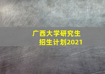 广西大学研究生招生计划2021