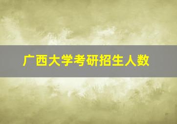 广西大学考研招生人数