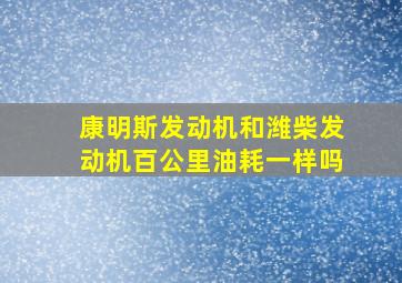 康明斯发动机和潍柴发动机百公里油耗一样吗