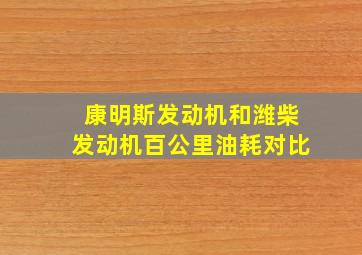 康明斯发动机和潍柴发动机百公里油耗对比