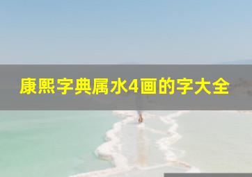 康熙字典属水4画的字大全