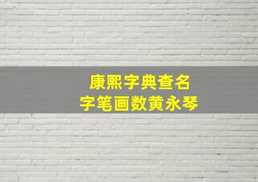 康熙字典查名字笔画数黄永琴