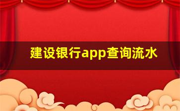 建设银行app查询流水