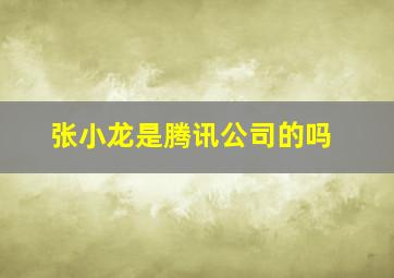 张小龙是腾讯公司的吗