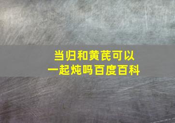 当归和黄芪可以一起炖吗百度百科