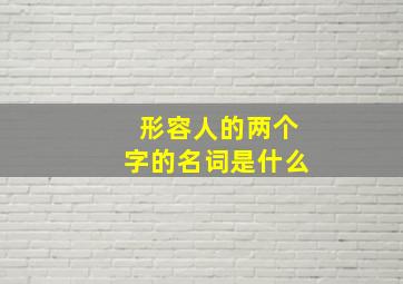 形容人的两个字的名词是什么