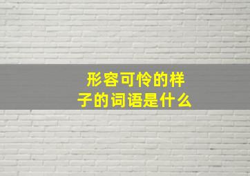 形容可怜的样子的词语是什么