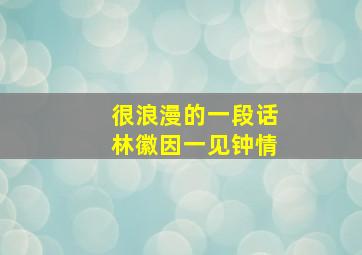 很浪漫的一段话林徽因一见钟情