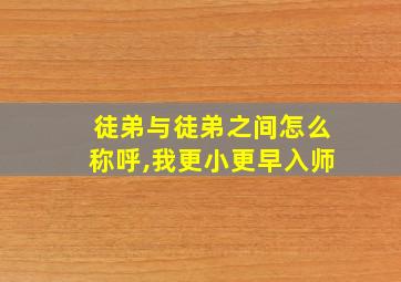 徒弟与徒弟之间怎么称呼,我更小更早入师