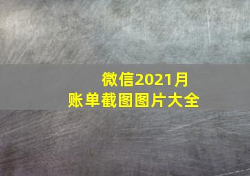 微信2021月账单截图图片大全