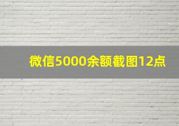 微信5000余额截图12点