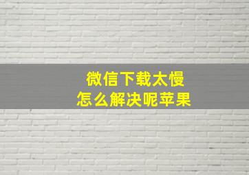 微信下载太慢怎么解决呢苹果