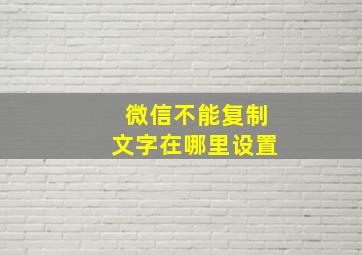 微信不能复制文字在哪里设置