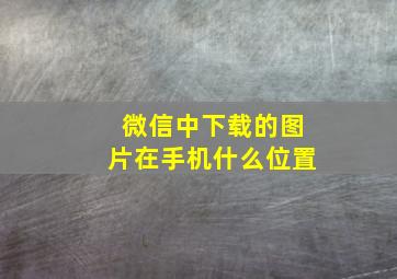 微信中下载的图片在手机什么位置